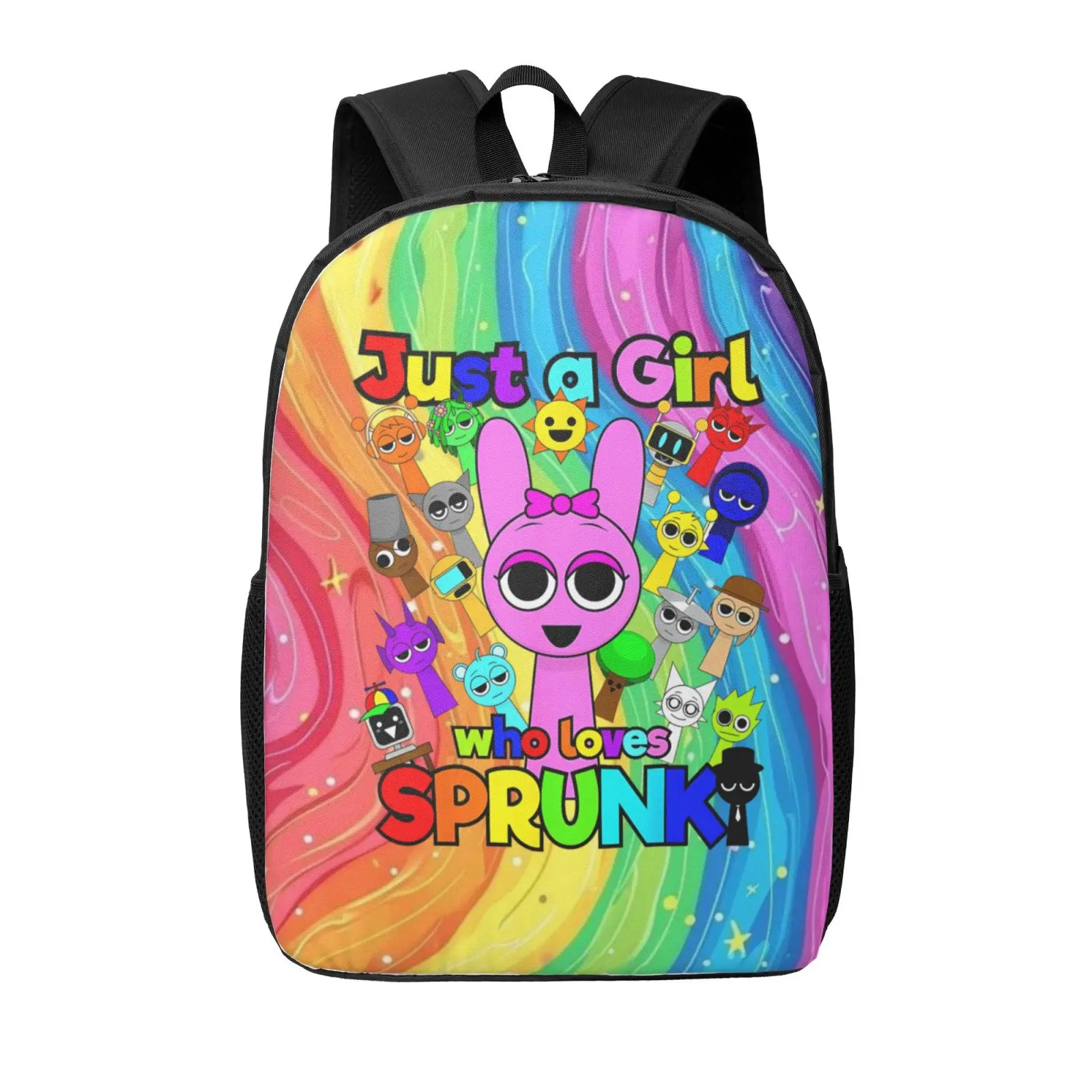 Sprunki Large Capacity Oxford Cloth Backpack - Lightweight Minimalist Stylish Graphic Design, Adjustable Straps, Hand Wash Only, Unisex for Campus Life, Commuters (Office & School Stationery Supply)