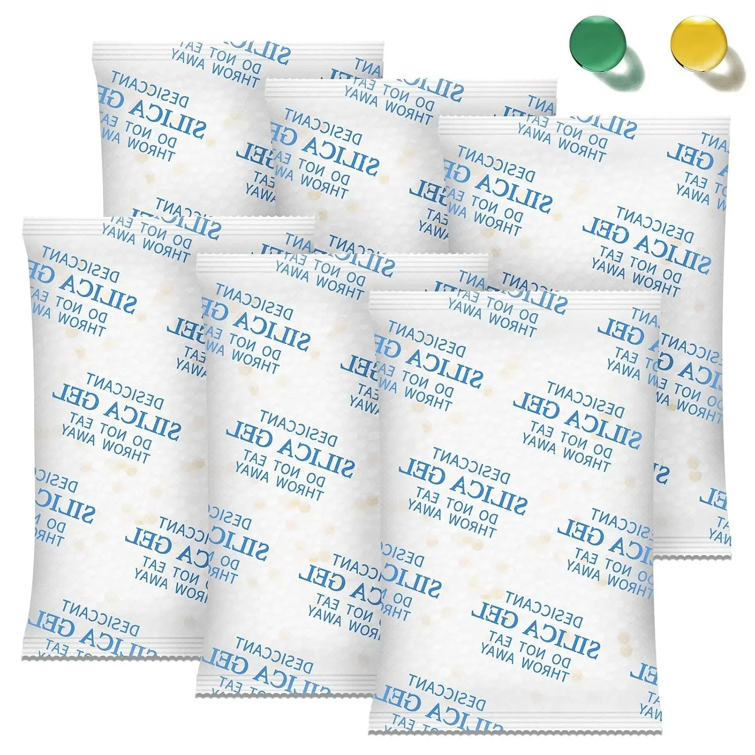 16 Packs 100 Gram Silica Gel Packets – Food Grade Moisture Absorbers with Color Indicating, Premium Desiccant for Food, Electronics, Closet, Jewelry & Safe StorageGift