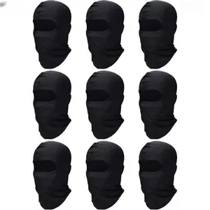 6/8/9Pcs Polyester Spandex Ski Balaclava Mask, Moisture Wicking Breathable Full Face Gaiter One Size All Seasons For Men Outdoor Sports