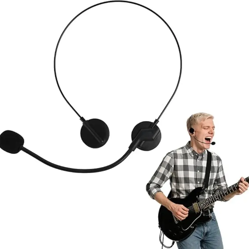 Fake Toy Earphone Microphone, Halloween Easter Retro Party Costume Accessory, Kpop Rockstar Stage Prop, Fake Head Microphone Props