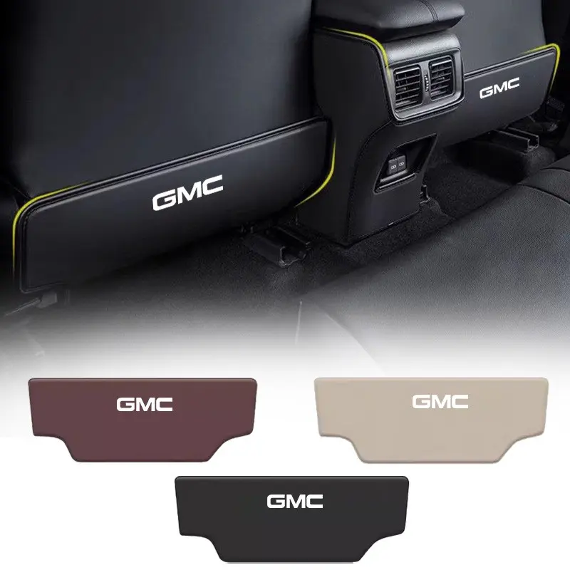PU Leather Car Seat Back Protector Mat Prevent Dirty Anti Kick Pad For GMC Savana Graphyte Yukon Envoy Granite Hummer Ev Terrain Jimmy Acadia Auto Interior Accessories Car Accessory