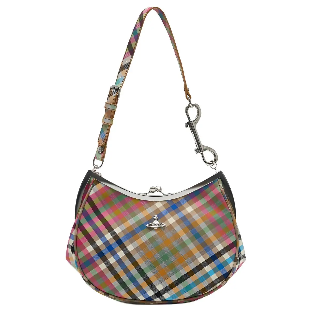 Vivienne Westwood Charm Classic Tartan Wool Crossbody Bag for Women in Multicolor