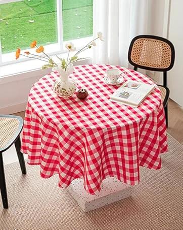 Table Cloth White 60x84 Inch Tablecloth for 6 Foot Rectangle Tables Outdoor Washable Wrinkle Free and Spillproof Polyester Tablecloth for Festival Camping Picnic Party Cover