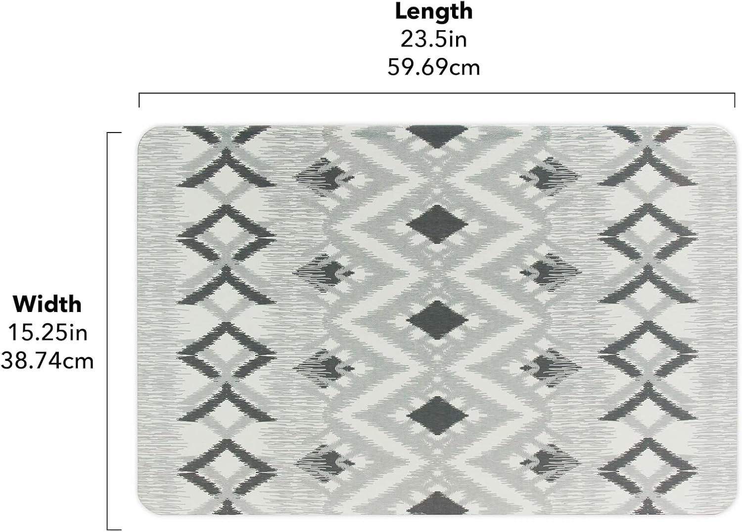 Grey Quick-Dry Diatomite Stone Bath Mat, Non-Slip Water Absorbent Bathroom Floor Mat for Shower, Tub and Sink Area