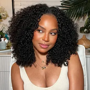 OQ HAIR Afro Curly V Part Wig 180% 250% Density No Leave Out Thin Part Human Hair Wigs 0 Skill Needed Glueless Wig Beginner Friendly#TikTokShopBlackFriday