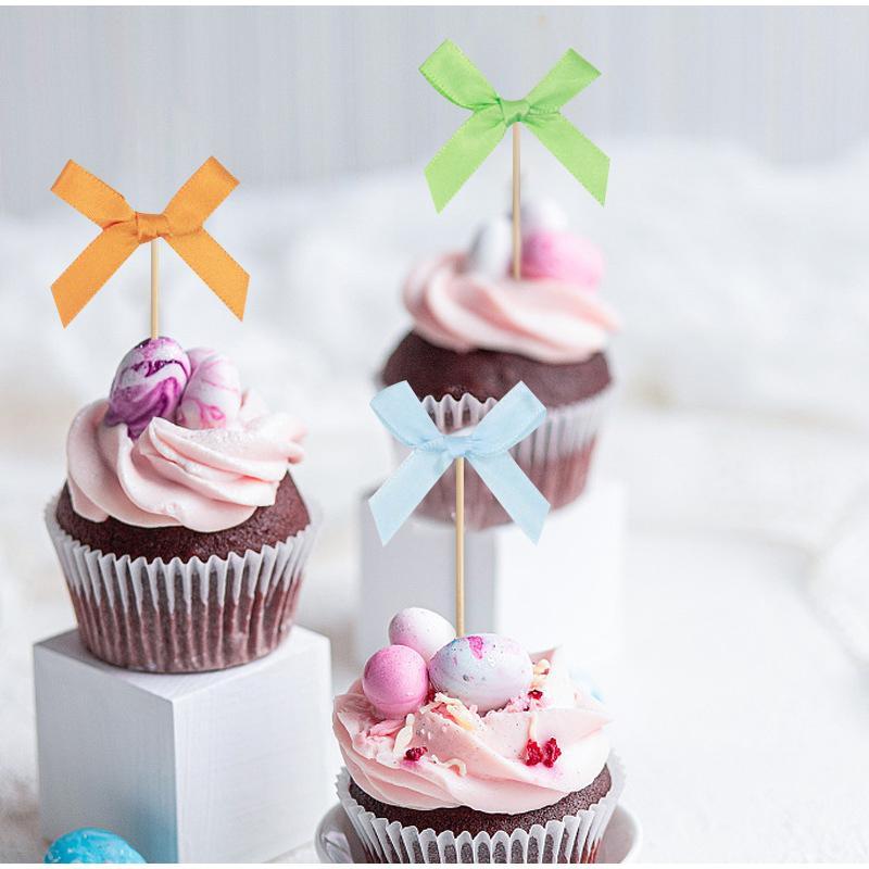 10pcs Pink Bow Cupcake Topper Plugin Dessert Baking Decoration Birthday Themed Party Cake Top Cover Bow Dessert Topper Decor 10pcs Pink Bow Cupcake Topper Plugin Dessert Baking Decoration Birthday Themed Party Cake Top Cover Bow Dessert Topper Decor