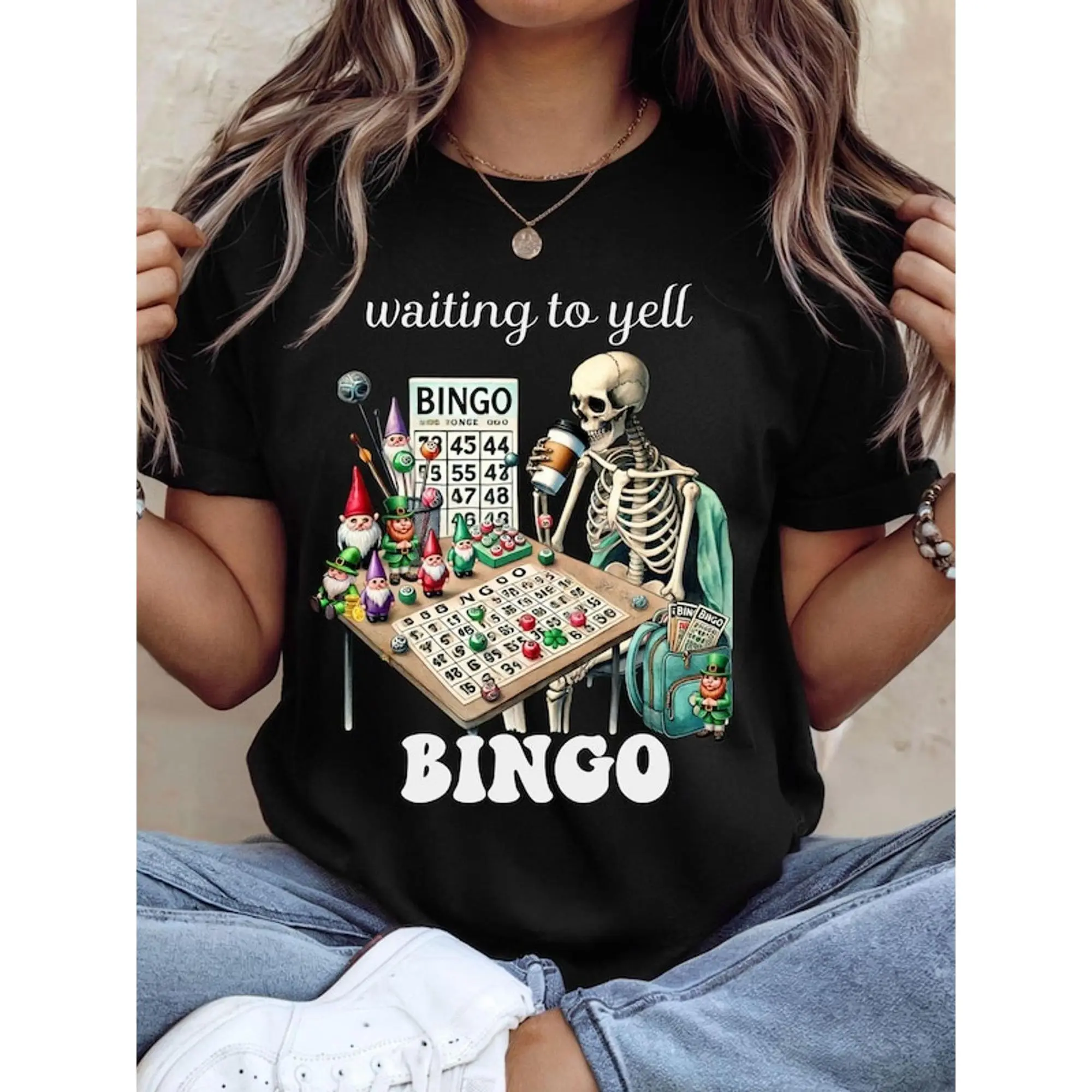 Humorous for Bingo Game T-Shirt Featuring a for Bingo Ball And a Design with The Number 75 - A Casual Round Neck Short Sleeve Tee Suitable for Adults, Perfect for Bingo Night Parties, Birthdays, And As a Gift for Women, Men