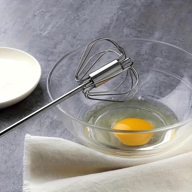 1 Large Stainless Steel Semi-automatic Egg Beater, Home Baking Tool, Manual Cream and Egg Mixer, Household Push-type Egg Beater - a Multifunctional Tool for Egg Beaters, Milk Frothers, and Push-type Mixers - Kitchen Utensil for Mixing, Beating Eggs