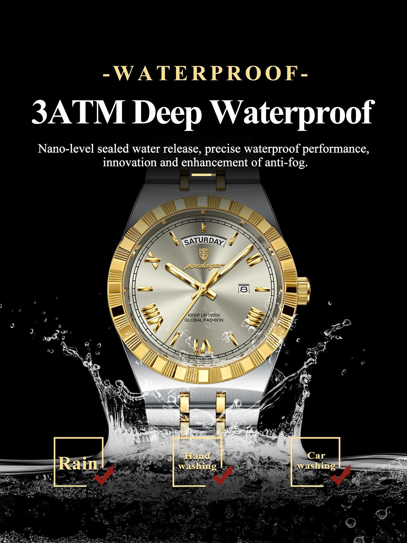 Men's Business Fashion Round Dial Analog Quartz Watch, Fashion Watch for Party, Daily Clothing Decor, Trendy All-match & Exquisite Watch for Birthday Gift with Box, Business Fashion Watches