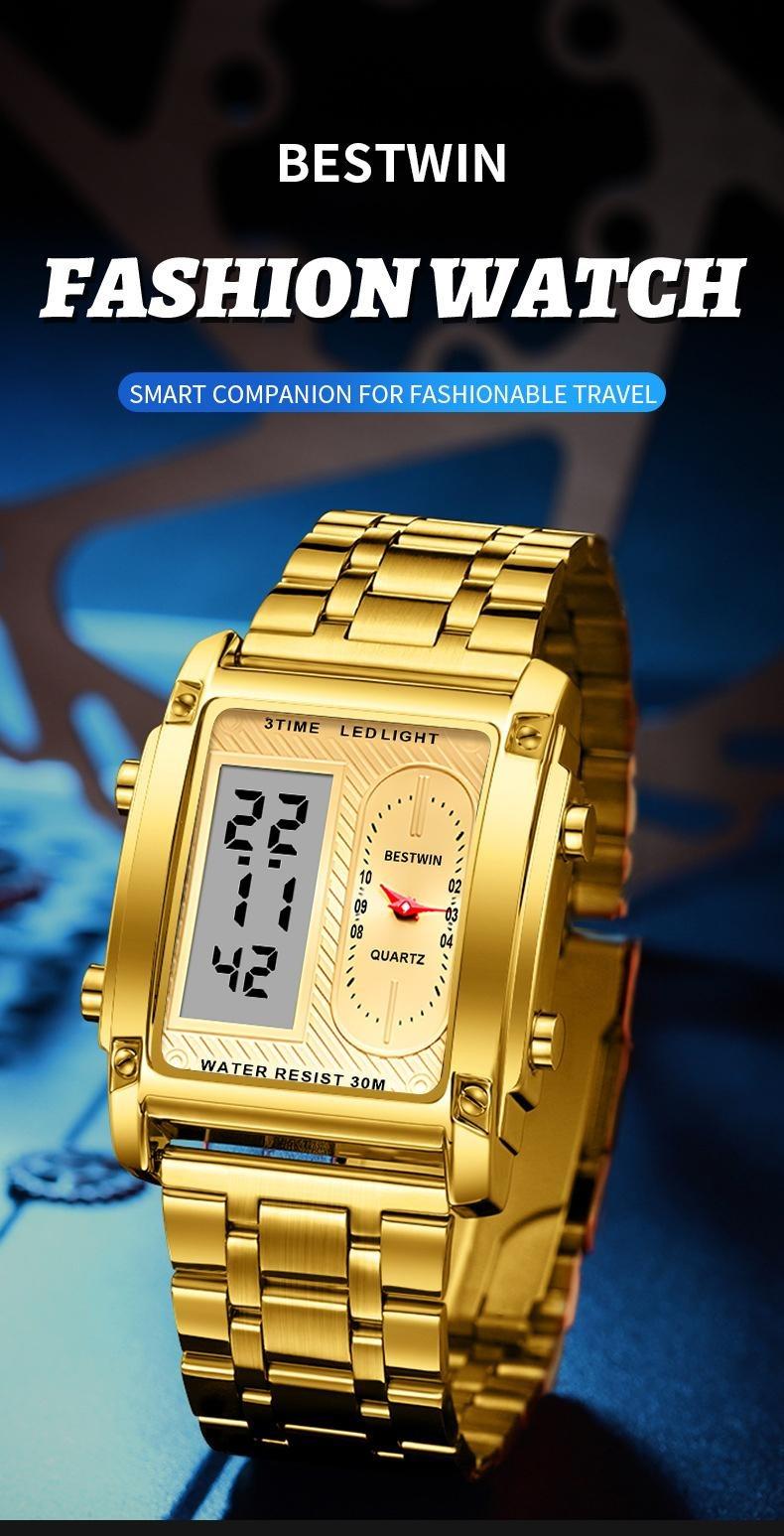 Luxury Racing men's square creative dual-movement multifunctional sports watch, featuring a luxurious triple-time design, water resistance, luminous dial,​Exuding a minimalist aesthetic, it is elegant, durable, and the perfect choice for everyday wear.​​