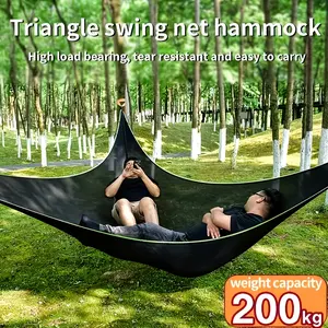 New Outdoor Multiplayer Heavy Duty Hammock | Large Sky Tree House Tent and Camping Hammock, Mesh Swing, Outdoor Triangle Hammock, Ideal for Camping and Relaxing | Polyester, Hand or Professional Dry Cleaning, with Lanyard, Maximum Load Bearing 440.92 LB