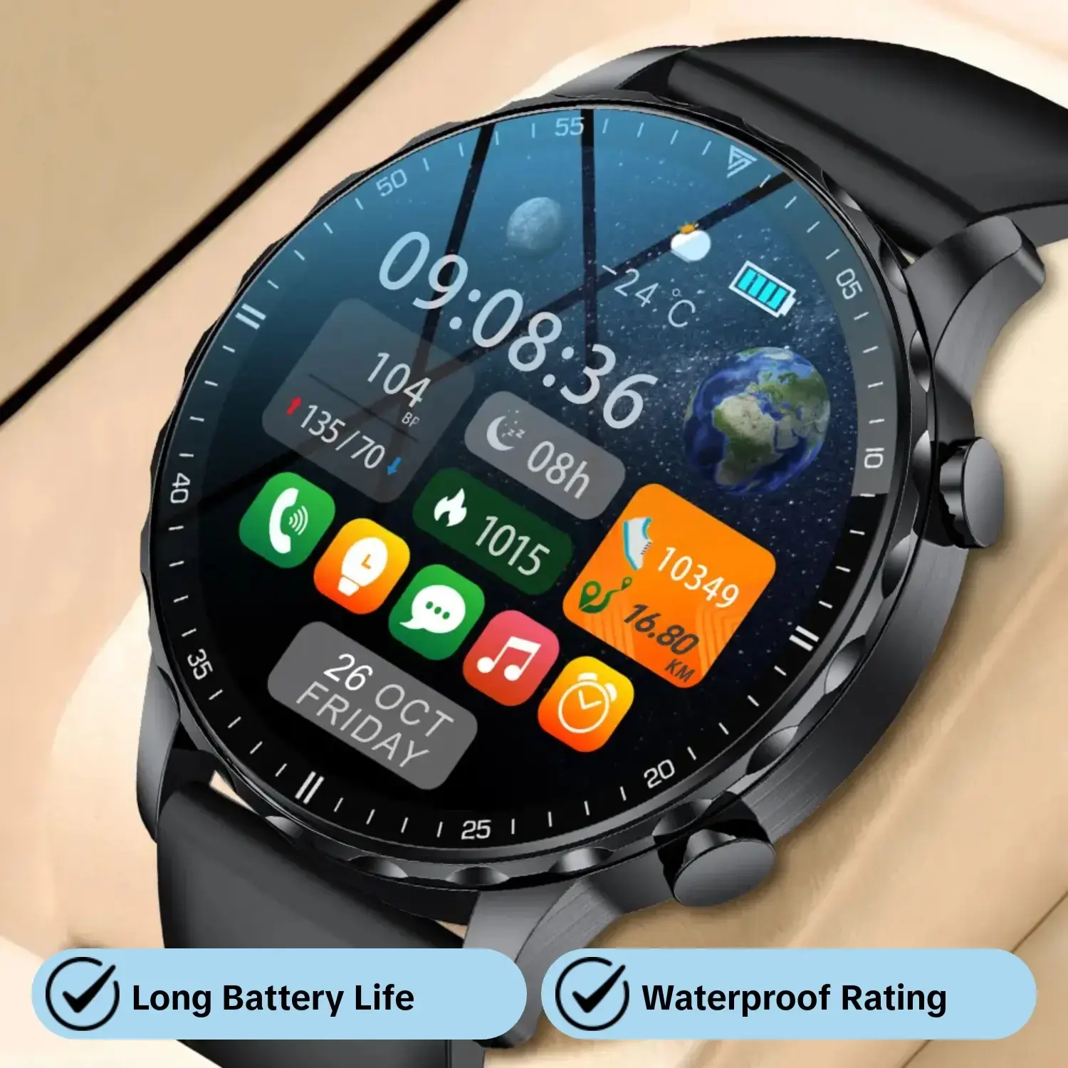 LIGE Multifunctional Smart Watch, USB Rechargeable Fashion Digital Watch, Water Proof Sports Watch for Women & Men, Waterproof Smart Watches, Smartwatches