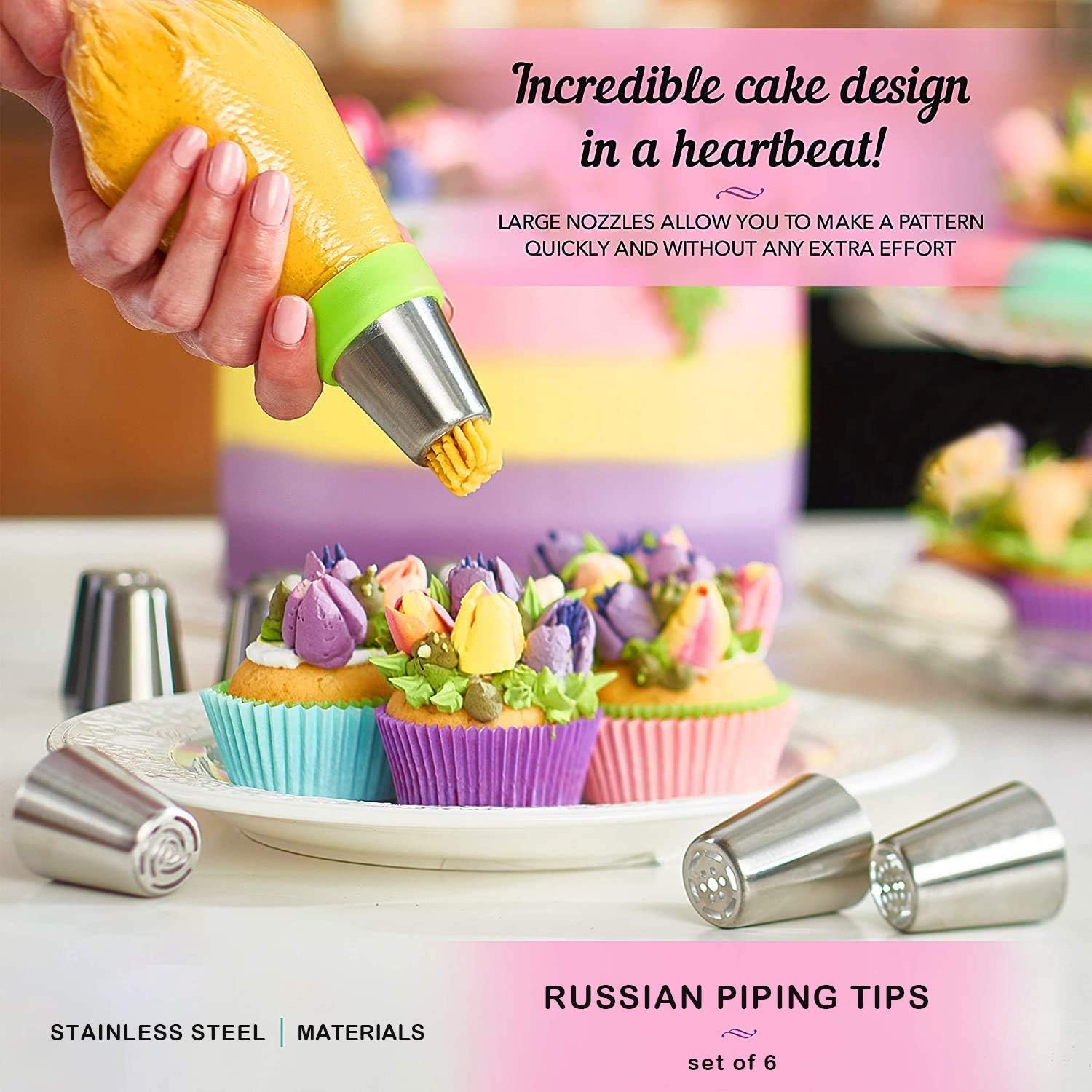 Cake Decorating Tool Set, 464pcs/set Cake Decorating Nozzle & Cake Turntable & Cake Pan & Other Accessories, Baking Supplies for Beginners