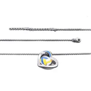 Sports Series Volleyball Heart Pendant Necklace Creative Personalized Necklace
