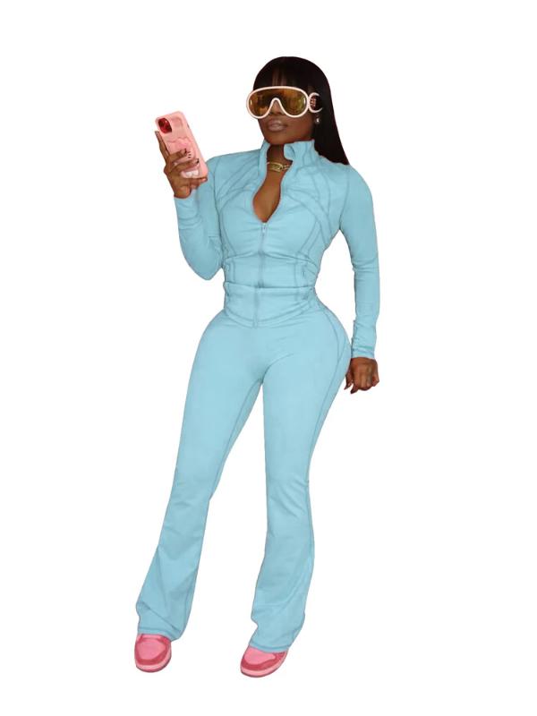 Fall Women Clothes Two Piece Flared Pants Tracksuits Set Casual Gym Active Wear 2 Piece Set Lounge Womens Matching Sets Womenswear Comfort