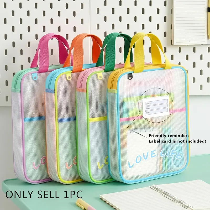 3-Layer Large Opening Stationery File Storage Handbag | Colorful Portable Tutoring Bag, Stationery Bag, Stationery Organizer, Office Desk Accessories, EVA Material