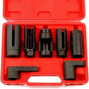 7pcs O2 Oxygen Sensor Socket Set 7/8", Oil Pressure Sending Unit Master Sensor Socket Tool Kit Universal Puller and Removal Tool
