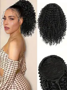 Women Curly Ponytail Extension, 12 Inch Fake Ponytail, Synthetic Material, Includes 2 Clips, Easy-To-Use Design, Synthetic Hairpiece, Synthetic Ponytail Hairpieces
