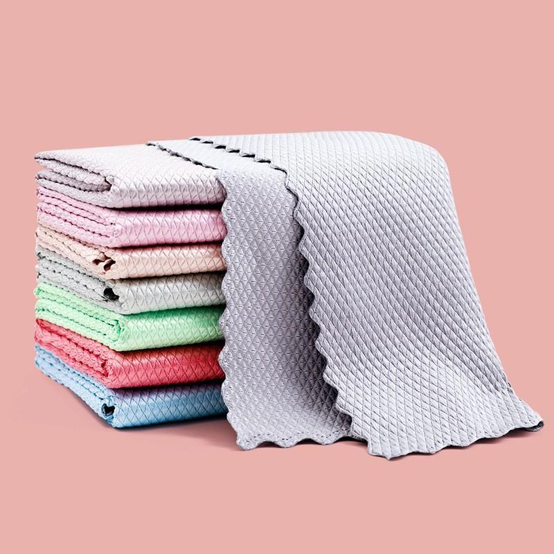 10-1PC Microfiber Washing Dish Cloth Cleaning Towel Super Absorbable Window Glass Cleaning Cloth Kitchen Anti-grease Wiping Rags