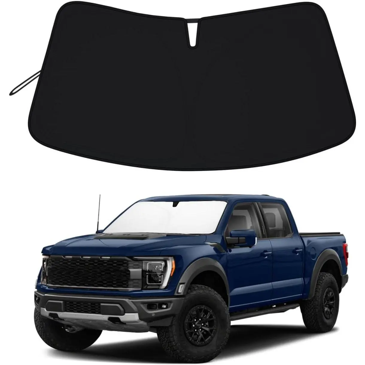 Windshield Sun Shade for Ford F150 2021-2026, Premium 310T Reflective UV Protection, Lightweight Foldable Sun Visor with Storage Pouch