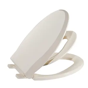 GARVEE Round Toilet Seat 19'' with Soft Close, Built-In Toddler Seat, Slow Close Mechanism, and Magnets - Fits Both Adults and Toddlers, Almond Color, Perfect for Potty Training