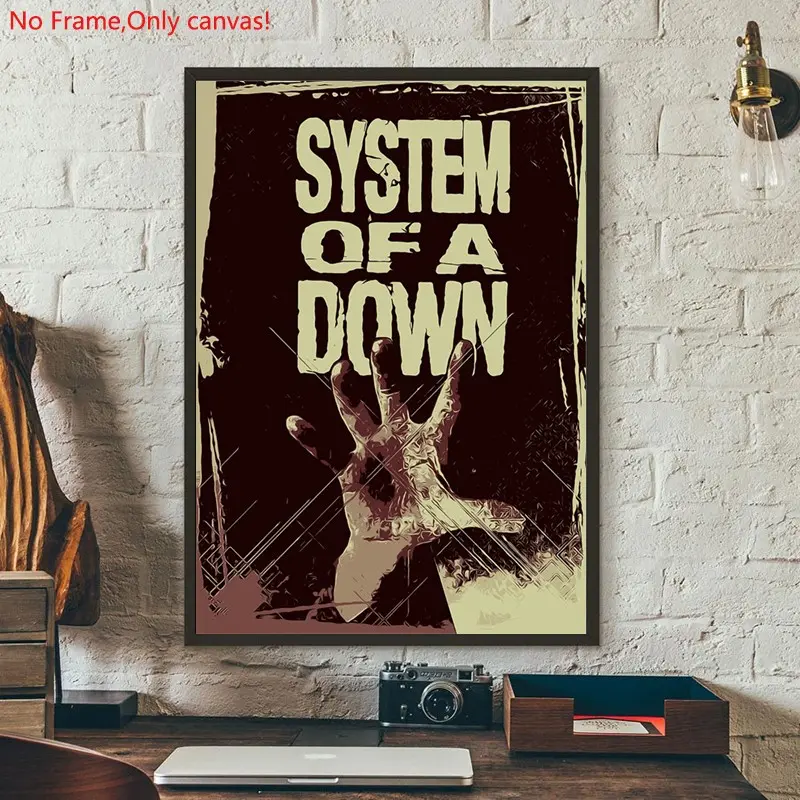 1 piece/set frameless Unframed canvas painting print poster, Classic Character Album art，System of a Down Poster ，a perfect gift for Music loves, ideal gift for bedroom, living room, dorm hallway, kitchen, mural, wall decoration, room decor