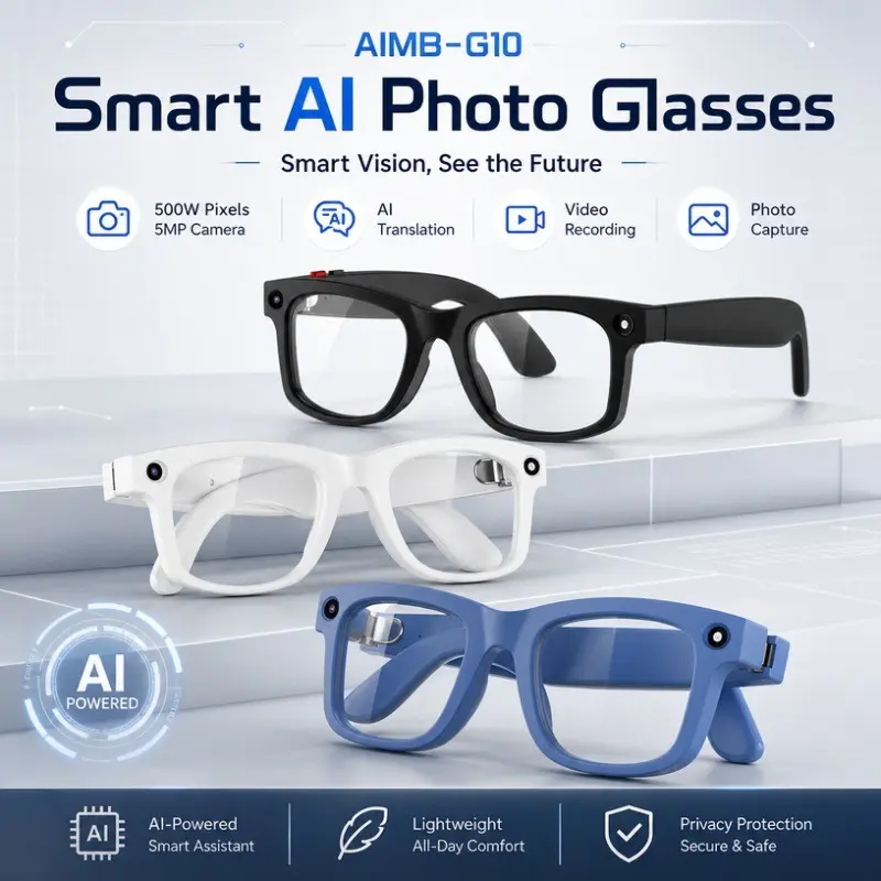 S2 Max Ai Smart Glasses, Real-Time Translation, Video Recording, Image Stabilization, Audio Recording, Bluetooth-compatible Wearable for Travel, Business, Outdoor Activities