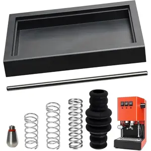 Low Profile Thin Drip Tray & One Single Hole Steam Tip & 6 Bar 9 Bar 12 Bar OPV Spring Modification Kit & Long Stainless Steel Tube, Fit for Gaggia Classic Pro Traditional Espresso Coffee Machine