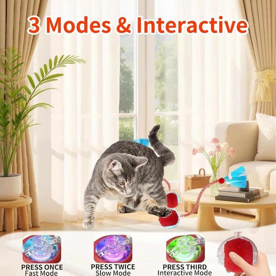 Interactive Cat Toy Ball with Bird Chirping Super Drive Cat Rolling Balls Motion Activated Sensor Pet Kittens Teaser Game Toys