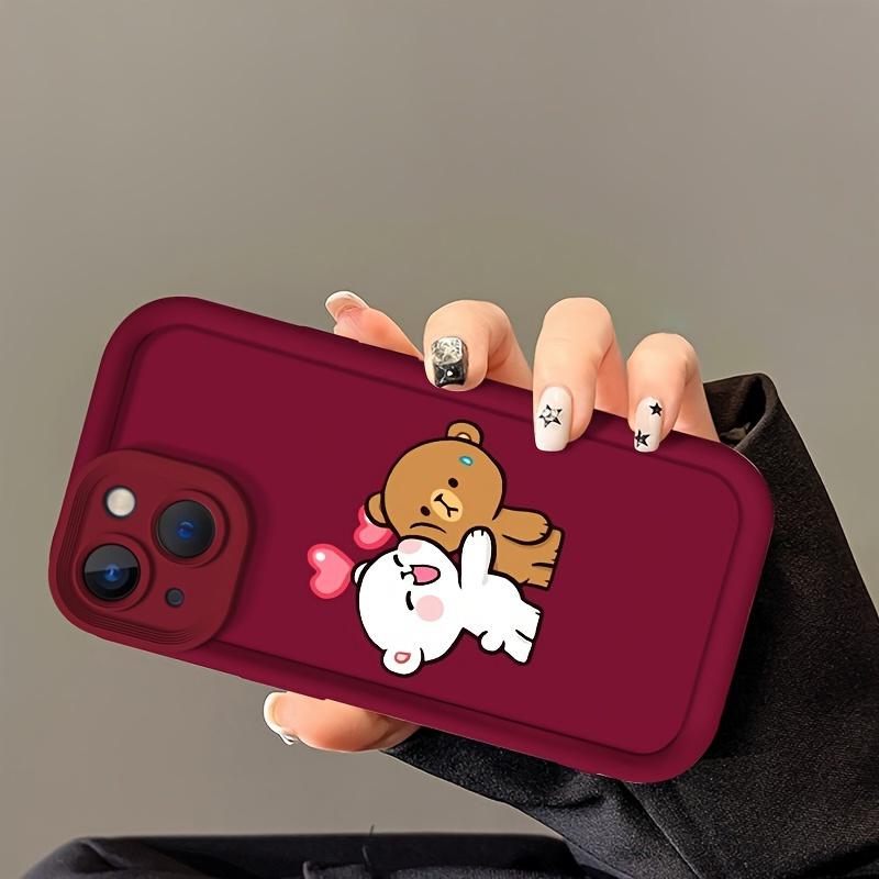 A Stylish And Cute Phone Case Featuring a Wine-Red Background with Adorable Bear Illustrations, Compatible with Iphone 16, 15, 14, 13, 12, 11 Pro Max, XS, And XR. A Stylish And Cute Phone Case Featuring a Wine-Red Background with Adorable Bear Illustrations, Compatible with Iphone 16, 15, 14, 13, 12, 11 Pro Max, XS, And XR.