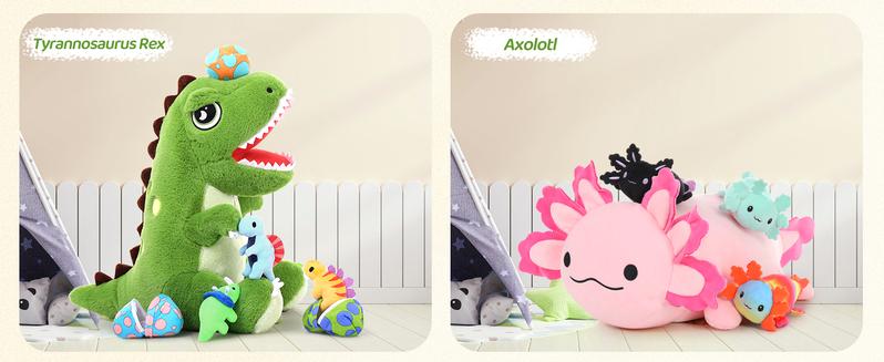 5Pcs Fat Seal Plush with 4 Babies Inside - 20" Giant Ultra Soft Seal Stuffed Animal Throw Pillow - Squishy Mother-Babies Collection Gift for Seal Lover,Kids,Boys, Gray