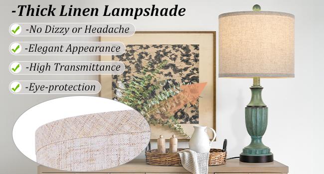 Farmhouse Living Room Table Lamps Set of 2, Green Rustic Vintage Table Lamps for Bedroom Nightstand, Antique Bedside Desk Lamps with Linen Shade, 22’’ Traditional Resin Lamp Sets for End Table Farmhouse Living Room Table Lamps Set of 2, Green Rustic Vintage Table Lamps for Bedroom Nightstand, Antique Bedside Desk Lamps with Linen Shade, 22’’ Traditional Resin Lamp Sets for End Table