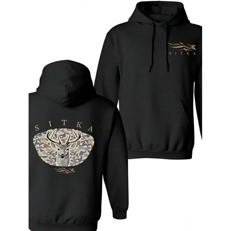 Men Fashion Hoodie Sitka Buck Deer Camo Hunting Hoodie, Hunting Life Gift For Hunters,Outdoor Lifestyle Hunting Hoodie, Camouflage Pattern Sweatshirt