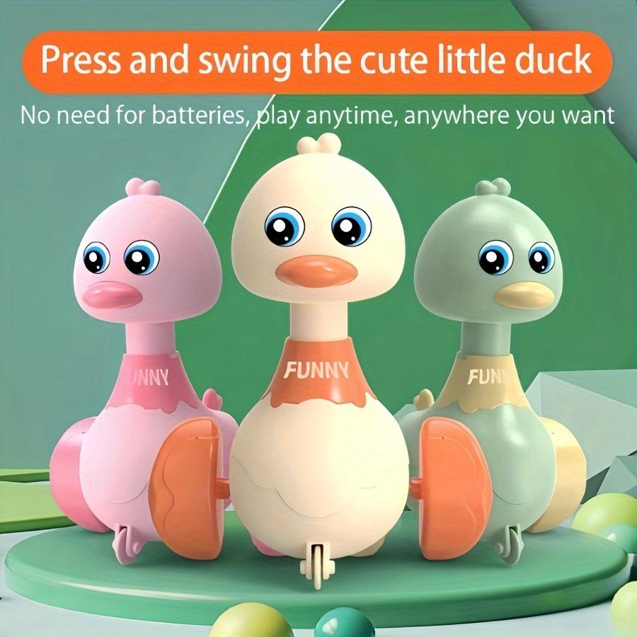 1-piece set, press-and-rock duckling toy car, educational toy car, no batteries required, runs with a single press, no batteries needed, Christmas and birthday party gift