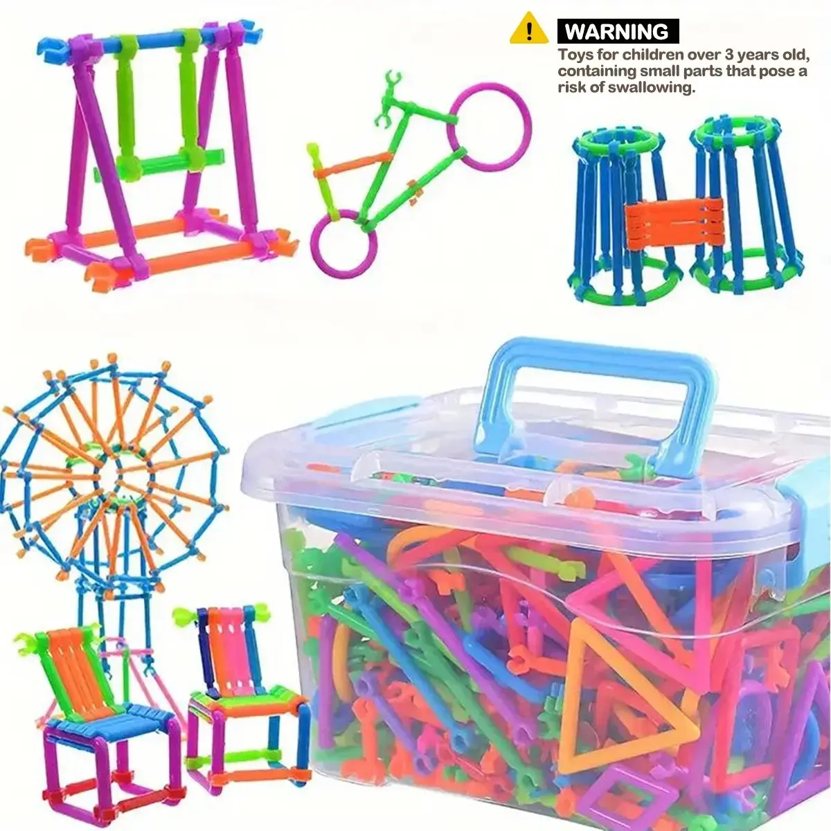 Random Color & Shape Magic Wand Building Block Set, Building Block Model, Building Kit, Creative Building Blocks, Geometry Building Blocks, Building Blocks Set, 200pcs/set Educational Engineering Toy, Perfect Gift for Birthdays and Holidays