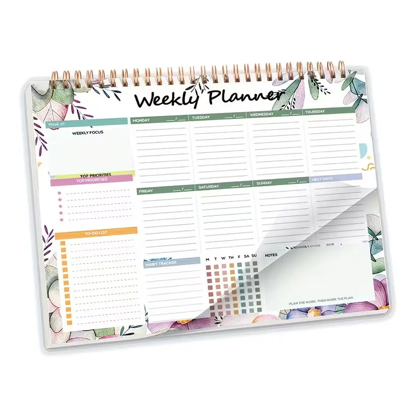 Weekly Planner Notebook, 52 Detachable Pages, 9.7x7.2 Inches, Desk Pad, Ideal for Task Organization, Weekly Planning Board