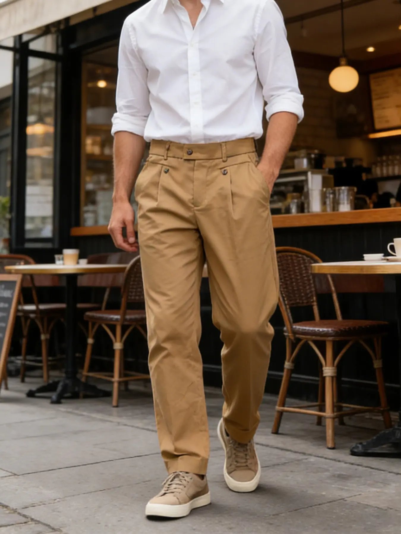 Men's Plain Suit Pants with Slant Pockets, Casual Loose-Fit Long Pants for All Seasons, Perfect Gift for Fashionable Men