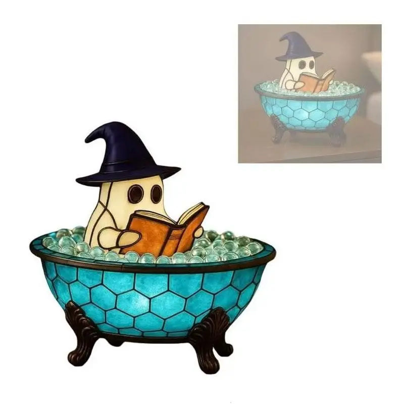 Ghost Bubble Bath Light Halloween Spooky Ghost Night Light Color Changing Atmosphere Lamp, Perfect Halloween Gift, Ghost Bathtub Decor, Decorative Lights