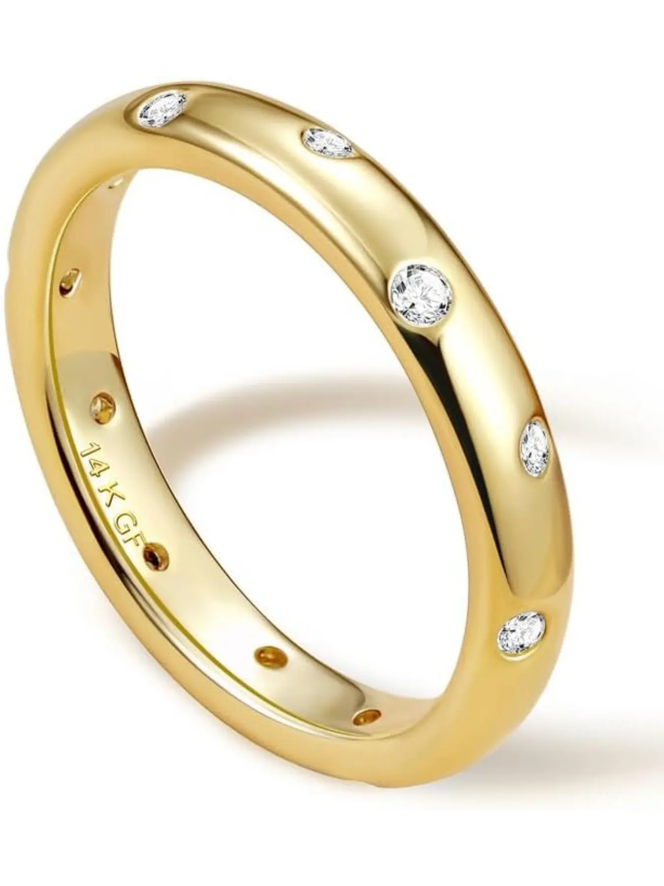 Gold Rings for Women Girls 14K Gold Filled Ring CZ Statement Ring Knuckle Finger Rings Engagement Rings Promise Ring Wedding Band Ring Gold Thumb Rings for Women Ladies Rings Gold Jewellery