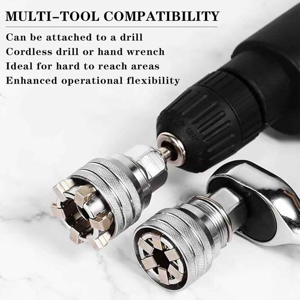 Hex Socket Adapter Set (10–19mm) – Repair Tool for Drill & Wrench-hex socket tool