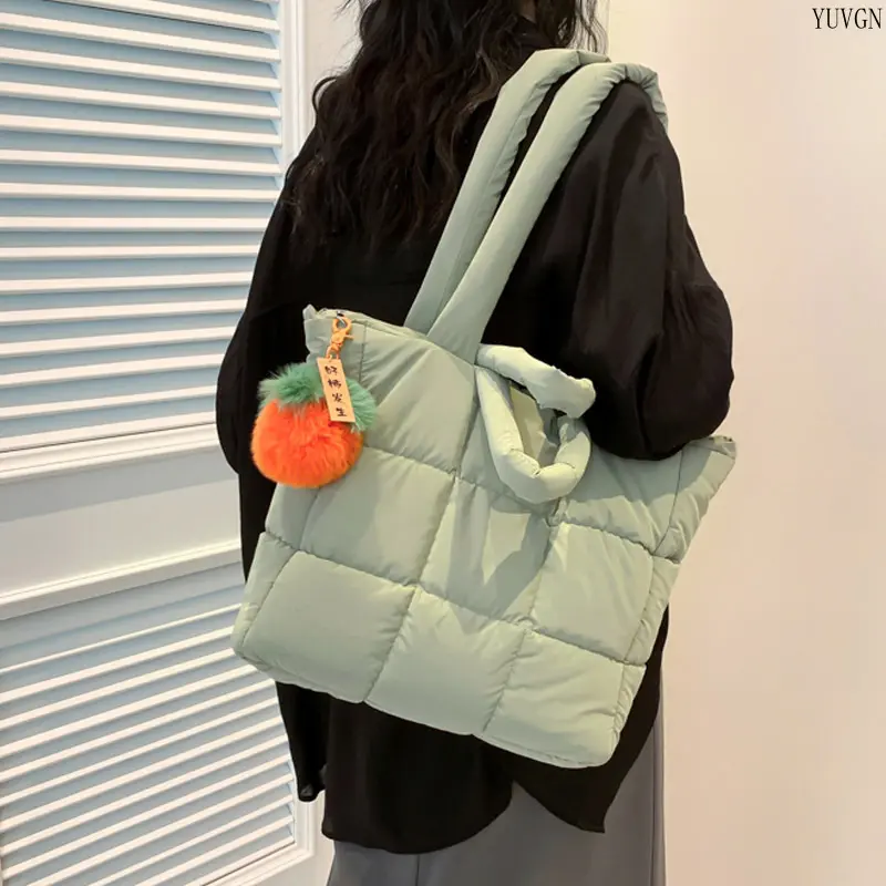 Women's 2026 Quilted Padded Gym Tote Bag - Sporty Chic, High-Capacity Lightweight Work Bag with Soft Puffy Shoulder Strap & Top Handle, Ideal for Work, Travel, Bags For Work