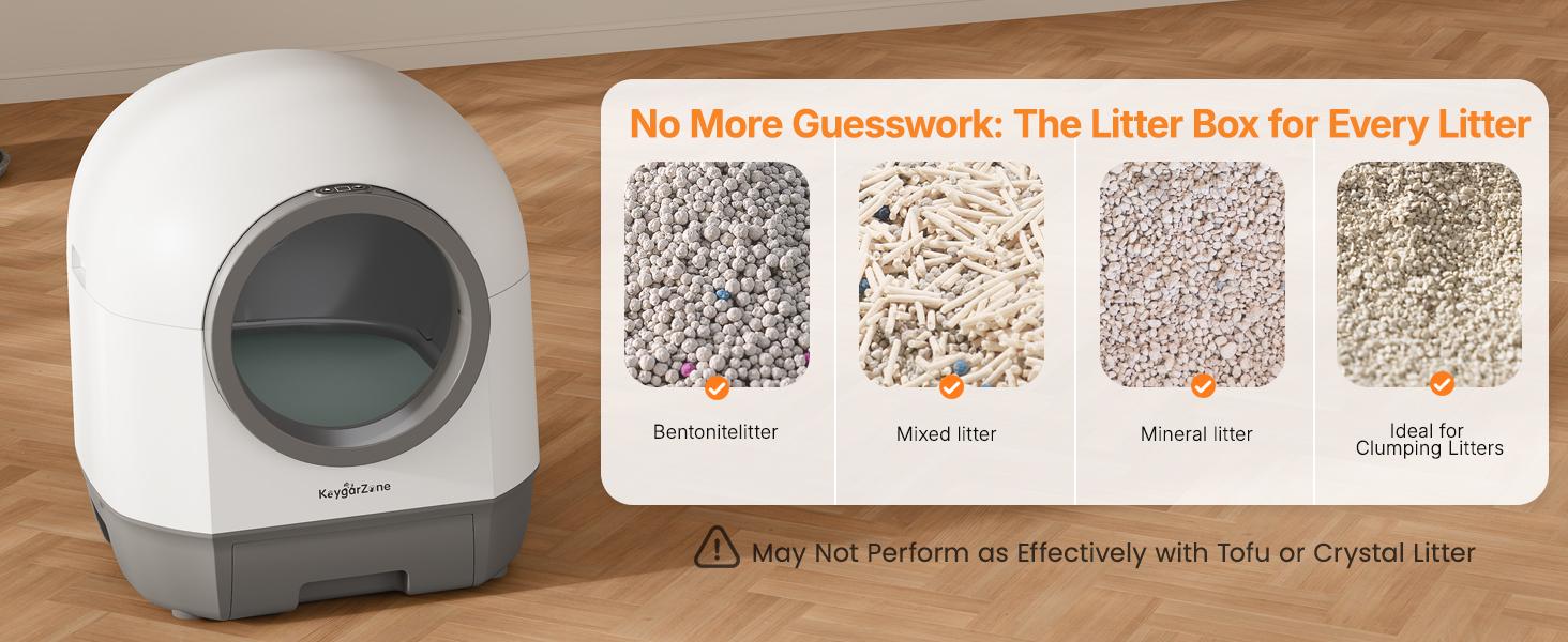 Royalcraft Smart Self-Cleaning Automatic Cat Litter Box with Odor Control, Infrared Sensors, Sleep Mode, and Remote APP Control for Hands-Free Convenience, White