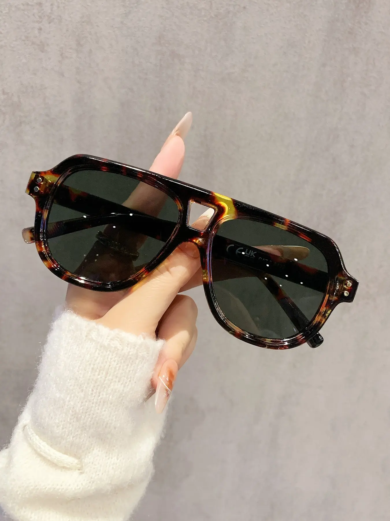 Women's Fashion Sunglasses, Summer Beach Accessory, Casual Large Pilot Frame, Perfect for Outing and Back-To-School Season, Summer Shades