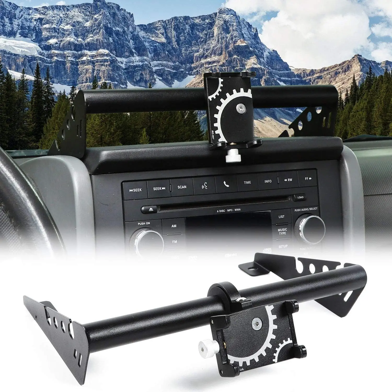 for Jeep JK Phone Holder Dash Phone Mount for 2007 2008 2009 2010 Jeep Wrangler JK JKU Rubicon Sahara Sport