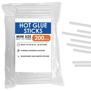 Mini Hot Glue Sticks (200 Pack) - Fits Mini Glue , 4" x 0.27" - Craft, Bond, Create on , Metal, Glass and More - Transparent,  and Quick-Drying