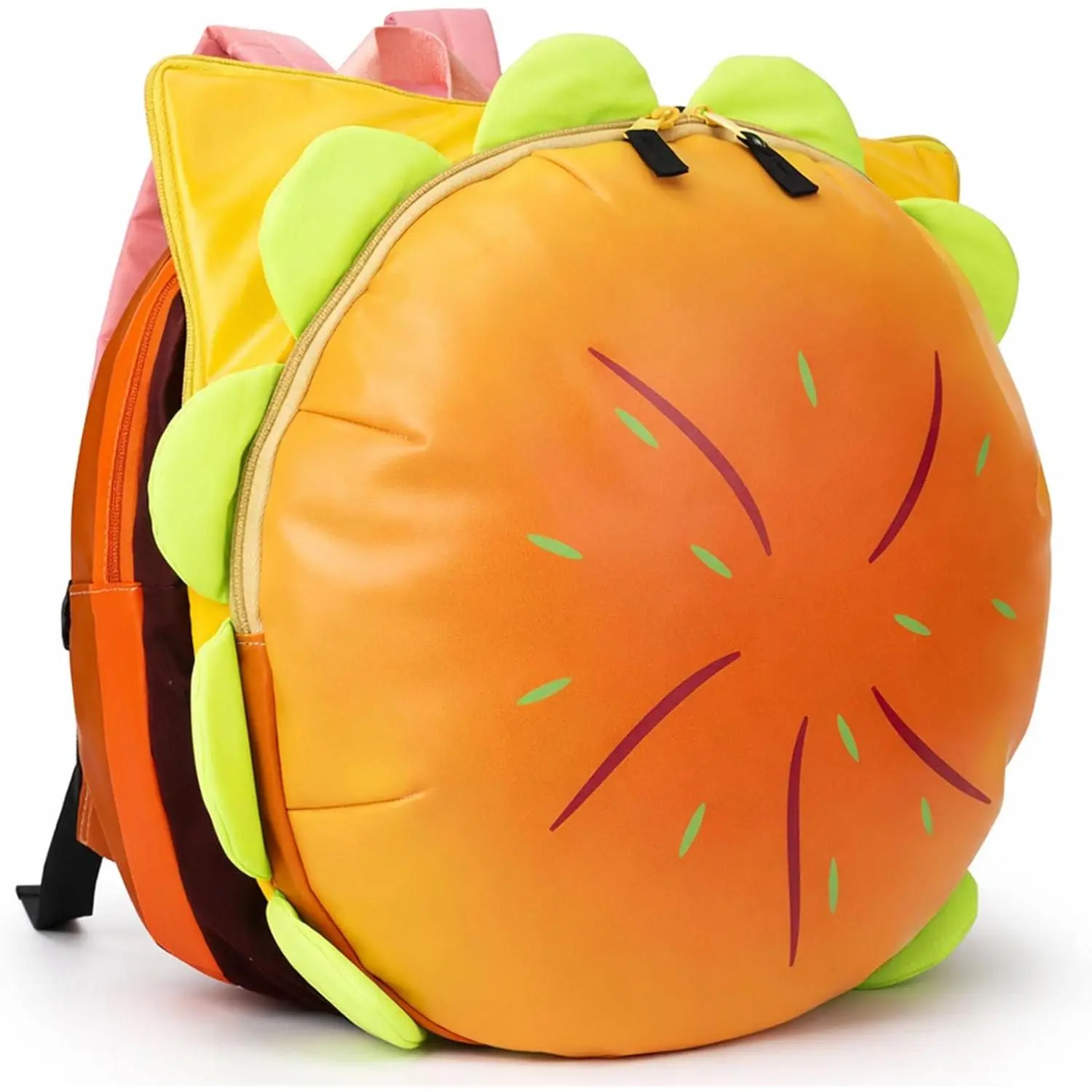 Cheeseburger Backpack, Novelty Hamburger Food Shape Backpack, Hamburger Backpack with Multiple Compartments for Adults