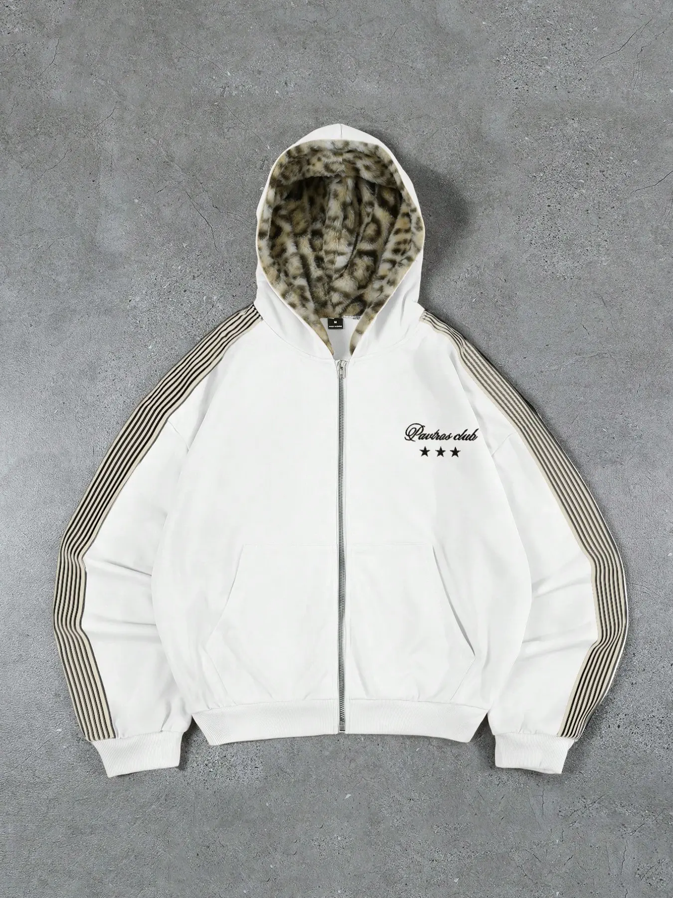 Men's Fall Winter Casual Full-Zip Hooded Sweatshirt, American Vintage Y2K Streetwear, Leopard Fleece Lining, Urban Fashion, Versatile Style, Casual Street Hoodie