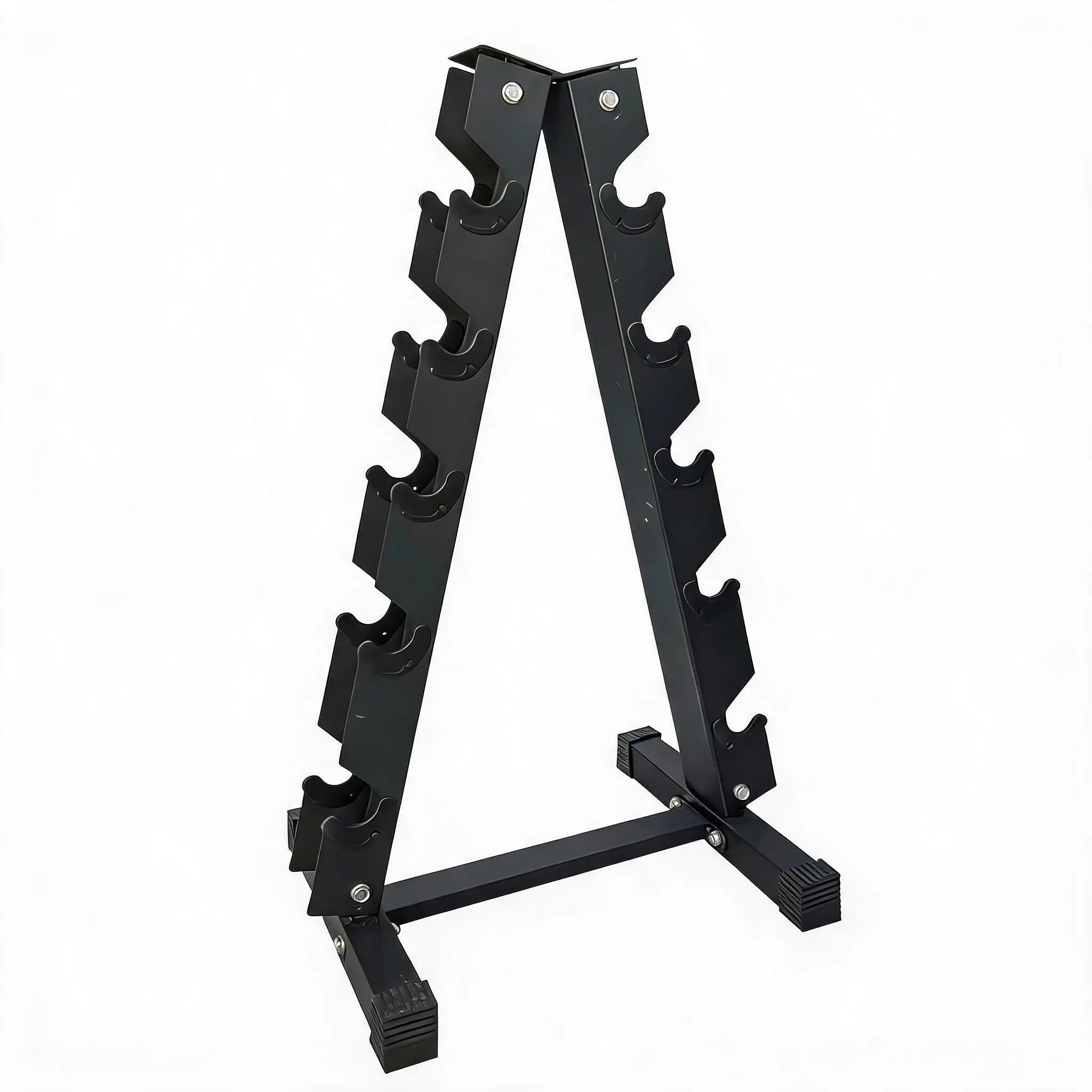 Heavy Duty 5-Tier A-Frame Dumbbell Rack Stand – Carbon Steel Weight Organizer for Home Gym – Holds Up to 480 lbs – Space-Saving Vertical Storage for Hex Dumbbells – Compatible with Squat Rack – Black