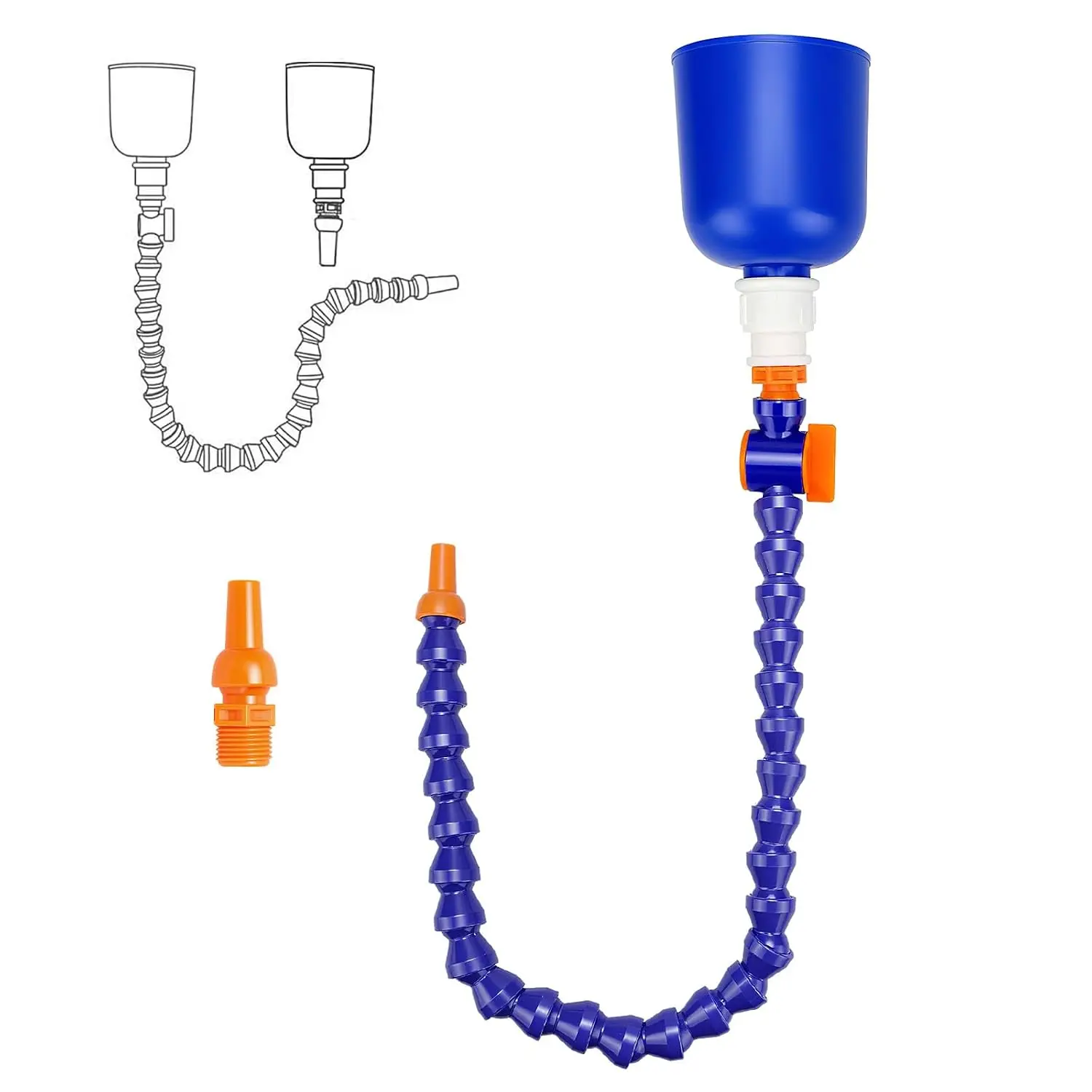 27 Inch Bendable Long Funnel for Transmission Fluid with Rotary  for Automotive Oil  Coolant
