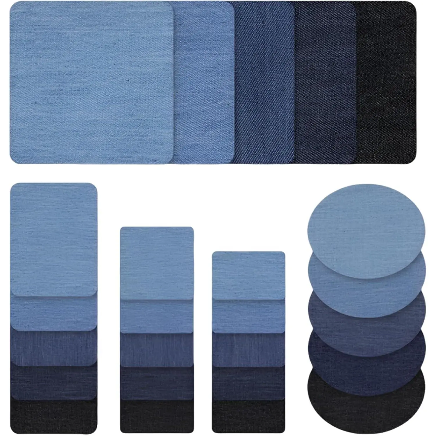 25PCS Iron On Denim Repair Patches for Clothes Jeans, Fabric Repair Kit for Inside Thigh Knee Pants Repair